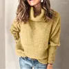 Pulls pour femmes printemps automne Vintage pull à col roulé femmes pull mode boutons en métal hauts amples femmes pulls