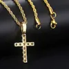 Pendentif Colliers Hiphop Croix Pendentif Collier Pour Femmes Bijoux Femme Déclaration Hommes Glacé Chaîne En Gros Or Couleur Homme HP003 J230809