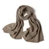 Шарфы 2023 Чистый кашемирский шарф женский осенний и зимний вязаный вязаный полый шал универсальный модный высокий теплый
