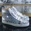 Rivets Sneakers High Top Boots Designer Women Men Casual Shoes Luxury Leather Loafers Sneaker Top-Quality Lace-Up Suede Outdoor Runner Trainers