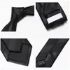 Boogbladen topkwaliteit 7 cm heren mode zwart gestreepte stropdas staff Office medewerker Koreaanse Jacquard zakelijke stropdas voor mannen met geschenkdoos