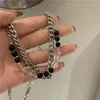 Choker Punk Goth Perle Perle Doppelschicht Koreanischen Stil Halskette Schlüsselbein Kette Frauen Herz Anhänger