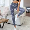 Kvinnors byxor s yoga leggings för kvinnor hög midja gym yuga plus size tie dye sömlösa sport tights sexiga push up persika höft fitness flickor 230808