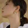 Kolczyki obręcze Modna koreańska emalia białego motyla dla kobiet eleganckie ucha klamry wesela biżuterii prezenty na imprezę 2023