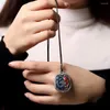 Pendant Necklaces RetroSen Silver Color Lotus Brocade Carp Enamel China-Chic Style Antique Filigree Technology Jewelry