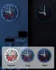Zegary ścienne świąteczne poinsettia robin duże okrągłe igły igły zegarowe dekoracje pokój wiszący ozdoby