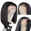 Ingefära Bob 13 5 1 Spets frontala peruk Brizilian Human Hair Wigs Front Short Pre Plucked For Women