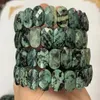 Strand Green Zebra Stone Beads Bracelet Natural Gemstone Diy Jewelry Bangle For Man Woman Gift Wholesale!