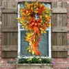 Decoratieve Bloemen Herfst Gekleurde Rotan Krans Muur Woondecoratie Oogstfestival Opknoping Simulatie Deur Decor