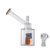 Watering Can Type Glass Bong Hookahs Mini Water Pipes Amber Perc Oil Burner with 14 Female Bowl for Smoking Chisha Shisha