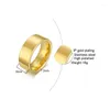 Cluster Rings 8mm Tungsten Steel Ring Gold Color Men Simple Accessories Jewelry Wedding Band Carbide