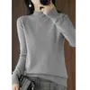 Women's Sweaters Vintage Casual Natural Cashmere Blend Basic Pullovers Turtleneck Women Factory 11Colors Drop Mock Neck Sr900