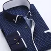 Herrklänningskjortor Big Size 4xl Men klänningskjorta Ankomst Lång ärm Slim Fit Button Down Collar High Quality Printed Business Shirts McL18 230808