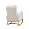 Rocking Chair Mid-Century Modern Rocking Armchair Upholstered Tall Back Accent Glider Rocker,Beige
