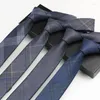 Fliege im britischen Stil, karierte Baumwolle, selbstgebundene Krawatte und Reißverschluss für Mann, Bräutigam, Trauzeuge, Geschäft, Hochzeit, Party-Zubehör