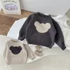 Cardigan 03y Boy Fashion Sweater Cleat Born Bird Girl Cartoon Bear Tops Tops Kids Autumn Winter Pullover Subters Toddler Clothers 230907