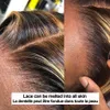 30 pollici Evidenzia Ombre Dritto Anteriore Del Merletto Parrucche Dei Capelli Umani 13x6 Miele Biondo Colorato Dritto 360 Parrucche Frontali Del Merletto per le donne