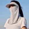 Bandanas Silk Mask Breattable Outdoor Cycling Sun Protection Hats Caps Summer Protective Scarf Ear Face Cover