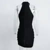 Casual Dresses BKLD Fashion Black Velvet Dress Women Summer Sleeveless Double Side Hollow Out Bodycon Mini Sexy Party Night Club Wear