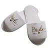 Slippers 1 Pairs Team Brideteam Groom Disposable Soft Slippers Wedding Decoration Bridal Show Bridesmaid Bachelorette Party Decoration-S 230809