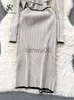 Robes Décontractées Basiques SINGREINY Élégante Robe De Soirée En Tricot Demi Col Haut Manches Longues Arc Split Femme Senior France Chic Robe Pull Slim Fit J2308009