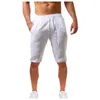 Shorts pour hommes coton lin hommes pantalons courts pantalons d'été respirant couleur unie Fitness Streetwear pantalons de survêtement troncs 230809