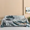 Manta textil ciudad japonesa estilo Simple ondulado hogar tela sofá cubierta antipolvo tamaño Jumbo doble cojín Camping Picnic 230809