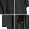 Men's Trench Coats Large size men's windbreaker tea suit cardigan Hanfu 2023 Chinese style national splicing design loose mid length coat 230809