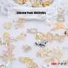 Decorações de arte 100pcs Diamante Butterfly Flor Crown Bear Planet Mix Mix 3D UNIGH CHARMS BULK Random Design Alloy 230808