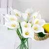 Fleurs décoratives 6 PCS 32 CM Artificielle PU Mini Calla De Mariage De Poche Fleur Décoration De La Maison Art