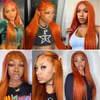 36 inç turuncu zencefil dantel ön peruk insan saçları kadınlar için düz 13x4 13x6 hd dantel frontal peruk renkli ön kopuk Brezilya