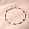 Anklets handgjorda justerbara storlek abs Pearl 18k guldpläterad kedja rosa glaspärlor kvinnor ankel sommar mode smycken tillbehör