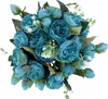Fleurs décoratives 30cm 9 têtes pivoine artificielle soie faux bouquets de pivoines pour la maison centres de table décoration de fête de mariage