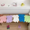 Ensembles de vêtements bébé garçons filles coton côtelé tenues à manches courtes hauts shorts vêtements de nuit pyjamas ensemble enfants 2 pièces chemises de nuit enfants