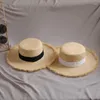 Шляпы широких краев высококачественные пояс Raffia Strail Smound Sun Sun козырек для женской леди мод