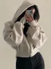 Kadın Ceketleri 6 Molors 2023 Koreli Kadınlar Sonbahar Kış Hoodie Coats Kısa Sıcak Fermuar Ceketi Gündelik Kadın Ceket D2525 230808