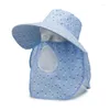 Wide Brim Hats Summer Sunshade Hat Female Sunscreen Cover Face Korean Version Big Along Riding Protection Sun Tea Picking