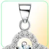 Yhamni gioielleria fine collana argento a forma di trifoglio set 1 ct sona cz cZace a pendente diamantato per donne gioielli da sposa 4y1309618