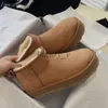 Tazz Slippers Australia Women Boots مصممة تسمان سنو شتاء منصة جلد الشتاء منصة فرو كلاسيكية فائقة الفول