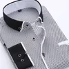 Herrklänningskjortor Big Size 4xl Men klänningskjorta Ankomst Lång ärm Slim Fit Button Down Collar High Quality Printed Business Shirts McL18 230808