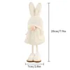 Decorative Objects Figurines Christmas Faceless Gnome Lovely Rabbit Ear Elf Dwarfs Standing Doll Merry Decoration For Home Navidad Pendants 230809