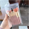 Andra hälsoskönhetsartiklar 8st Portable Makeup Borstes Set Face Eye Lip Eyeshadow Eyebrow Comb Eyelash Foundation Powder Brush Too Dhfhn