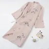 Vêtements de nuit pour hommes 2023 coton Style chinois chemise de nuit Hanfu vêtements de maison pyjamas japonais Long peignoir mince Couple Robe ample S399