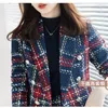 Femmes Survêtements Femmes Élégant Occasion Formelle Costume De Fête Blazer Jacke Manteau Court Deux Pièces Ensemble Tenue D'hiver Jacquard Travail Tweed Angleterre