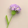 Fleurs décoratives 1PC fête des mères Bouquet Crochet oeillet fini à la main artificielle femme cadeau pour la décoration intérieure