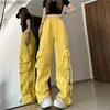 Spodnie damskie Capris Commercial Pants for Women Y2K Street Clothing Hip-Hop Loose Casual Spoders American High Talies Duża koronkowa dziewczyna Z230810