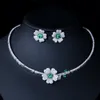 Hochzeit Schmuck Sets CWWZircons Druzy CZ Stein Große Rote Blume Braut Halsband Halskette und Ohrringe Party Kostüm für Bräute T0518 230808