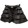 Short féminin Femmes Smois Ruffle Ruffle Summer Sweettring High Waited Tiered Black