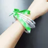 Bangle 5pcs/set Delicate Charm Bangles Stack Silicone Plastic Beads Jelly Bracelet For Women Bowknot Friendship