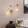 Lâmpada de parede Ninho de pássaro nórdico Art Deco de alumínio para sala de jantar Villa Living Corredor Led Arandela Luz Romântica para Crianças Luminárias